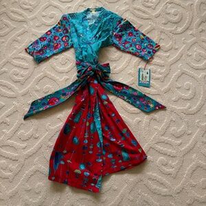 NWT🩷UPPSEE DAISEES SNEEKEE PEEKEE PATTERNED COTTON KIMONO ROBE SIZE MEDIUM